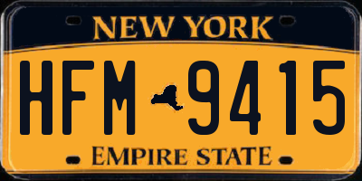 NY license plate HFM9415