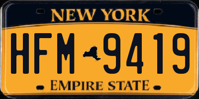 NY license plate HFM9419