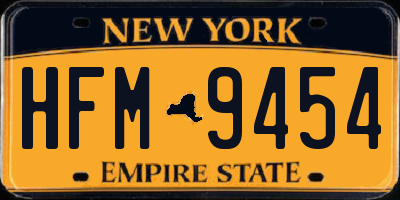 NY license plate HFM9454