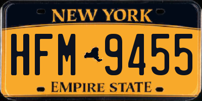 NY license plate HFM9455