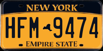 NY license plate HFM9474