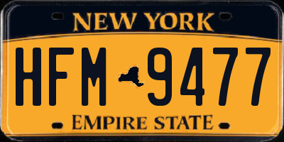 NY license plate HFM9477