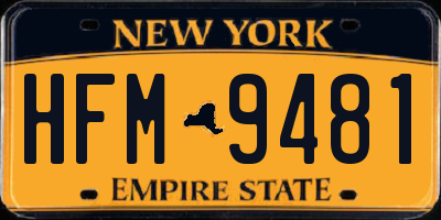 NY license plate HFM9481