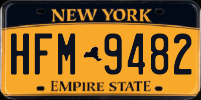 NY license plate HFM9482