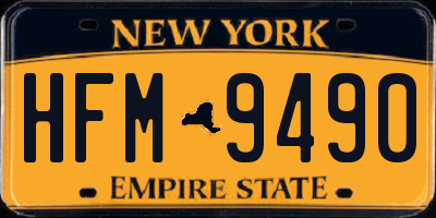 NY license plate HFM9490