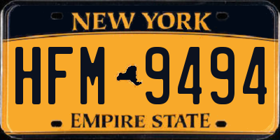 NY license plate HFM9494