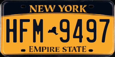 NY license plate HFM9497