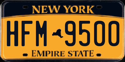 NY license plate HFM9500