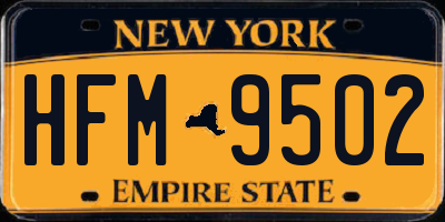 NY license plate HFM9502