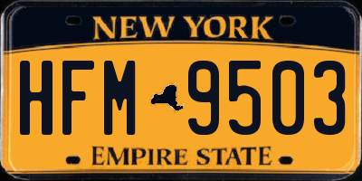 NY license plate HFM9503