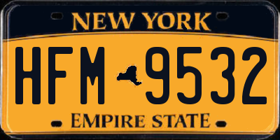 NY license plate HFM9532