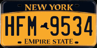 NY license plate HFM9534