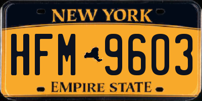 NY license plate HFM9603