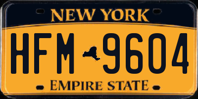 NY license plate HFM9604