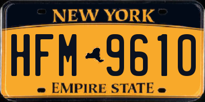 NY license plate HFM9610