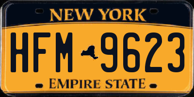 NY license plate HFM9623