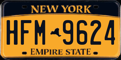 NY license plate HFM9624
