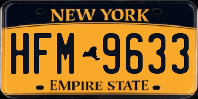 NY license plate HFM9633