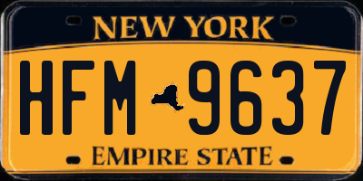 NY license plate HFM9637