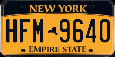 NY license plate HFM9640