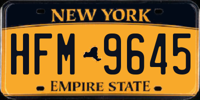 NY license plate HFM9645
