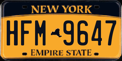 NY license plate HFM9647