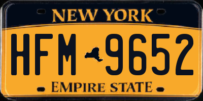 NY license plate HFM9652
