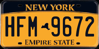 NY license plate HFM9672