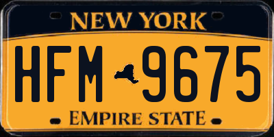 NY license plate HFM9675