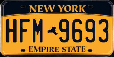 NY license plate HFM9693