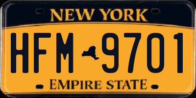 NY license plate HFM9701