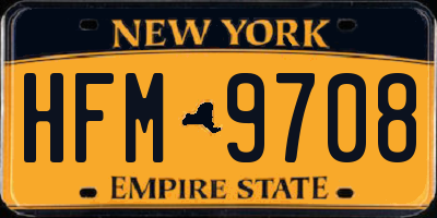 NY license plate HFM9708