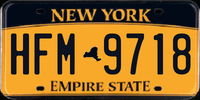 NY license plate HFM9718