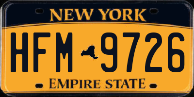 NY license plate HFM9726