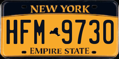 NY license plate HFM9730