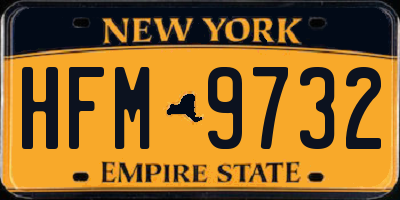 NY license plate HFM9732