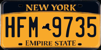 NY license plate HFM9735