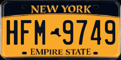 NY license plate HFM9749