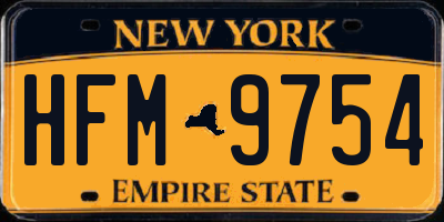 NY license plate HFM9754