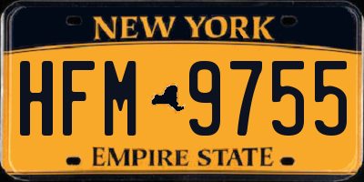 NY license plate HFM9755