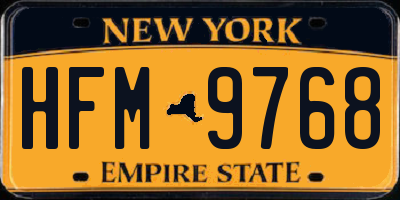 NY license plate HFM9768