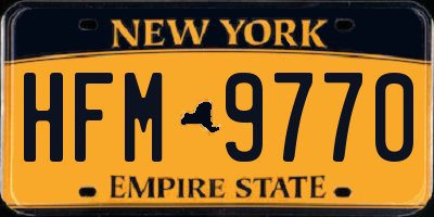 NY license plate HFM9770