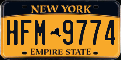 NY license plate HFM9774