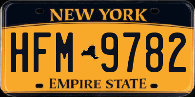 NY license plate HFM9782