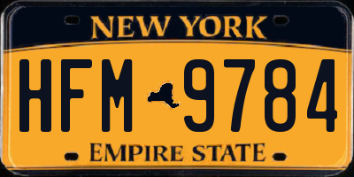 NY license plate HFM9784