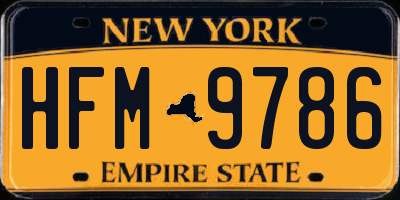 NY license plate HFM9786