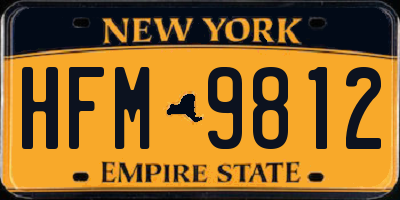 NY license plate HFM9812