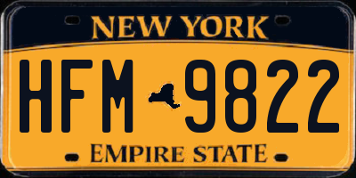 NY license plate HFM9822