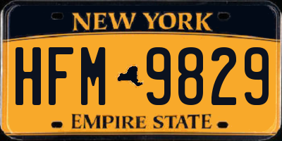 NY license plate HFM9829