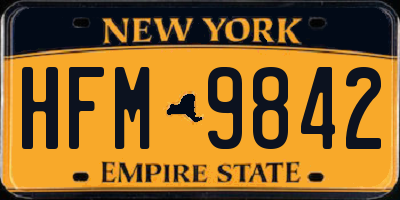 NY license plate HFM9842